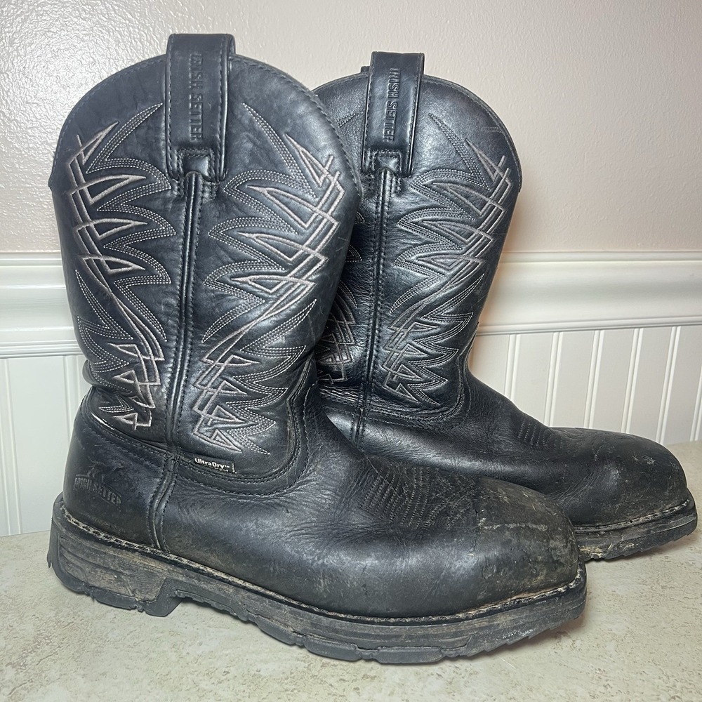 Irish Setter Red Wing Marshall 83956 Steel Toe Work Boots Mens 8.5 D Black